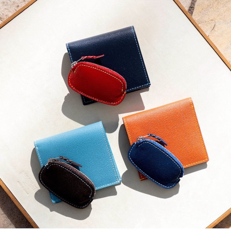 [French calf] <br>Smart coin case<br>color: Ink blue<br>【Build-to-order manufacturing】