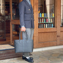 [フレンチカーフ] <br>パレストートバッグ<br>color：ネイビー