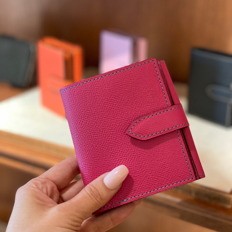 [French calf] <br>Hook -up wallet<br> color: Fuchsha pink