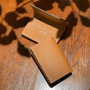 [フレンチカーフ] <br>通しマチカードケース<br>color：キャメル