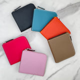 [French calf] <br>Half L zip wallet<br>color: black
