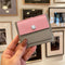 [French calf] <br>Mini -snap wallet<br>Color: Mauve Pink x Ice Gray