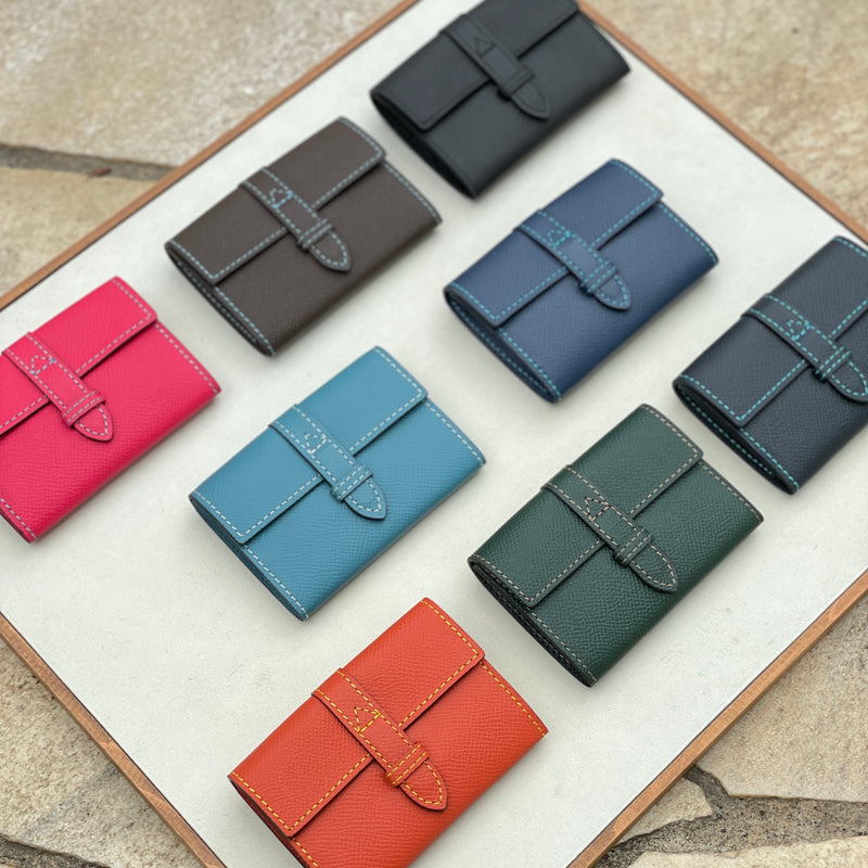 [French calf] <br>Belt card case<br>color: Ink blue