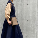 [フレンチカーフ]<br>ボックスサコッシュL<br>color：トープ