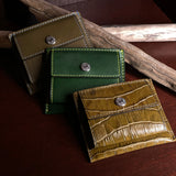 [Croc pattern leather] <br>mini snap wallet<br>color: khaki