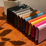 [French calf] <br>Thread gusset card case<br>color: Jean blue