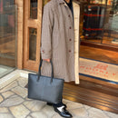 [French calf] <br>Royal tote bag<br>color: Navy x turquoise stitch x interior turquoise