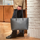 [フレンチカーフ] <br>ロワイヤルMトートバッグ<br>color：ネイビー×ターコイズステッチ×内装ネイビー