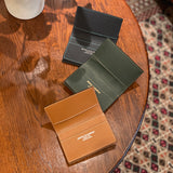 [French calf] <br>Thread gusset card case<br>color: navy