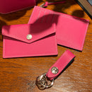 [French calf] <br>key ring<br>color: Fuchsha pink