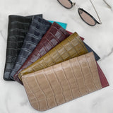 [Croc pattern] <br>glasses case<br>color: khaki