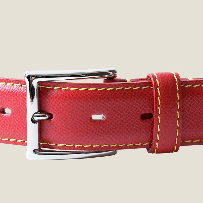 [フレンチカーフ] <br>35mmベルト<br>color：レッド