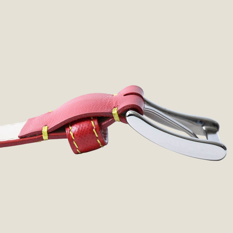 [フレンチカーフ] <br>35mmベルト<br>color：レッド