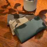 [French calf] <br>L zip long wallet<br>color: dark green