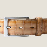 [Salvage PROJECT]<br>[Croc pattern leather] <br>35mm belt <br>color: camel