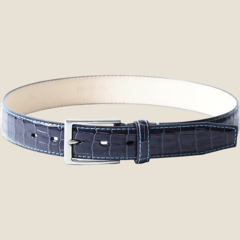 [Croco pattern leather] <br>35mm belt<br>color: Ink blue