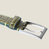 [Salvage PROJECT]<br>[Croc pattern leather] <br>35mm belt<br>color: khaki