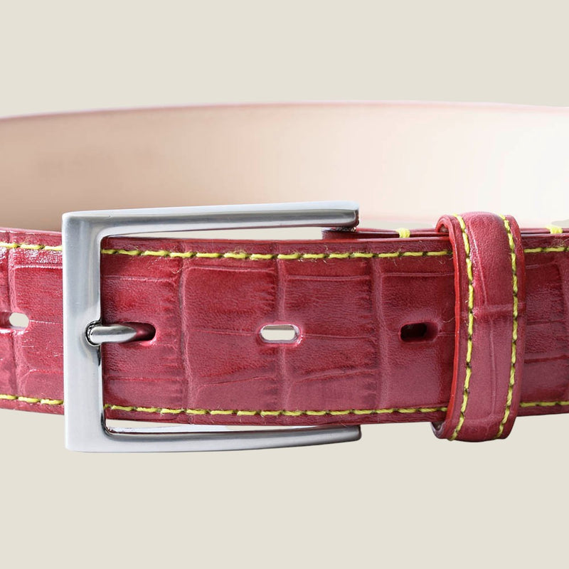 [Croco pattern leather] <br>35mm belt<br>color: Red
