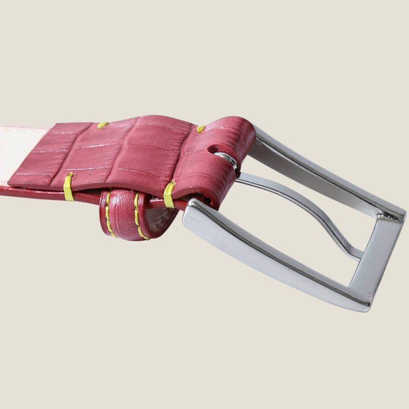 [Croco pattern leather] <br>35mm belt<br>color: Red