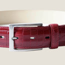[Croco pattern leather] <br>35mm belt<br>color:ワインレッド