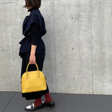 [Shrink leather] <br>round shoulders<br>color: mustard yellow