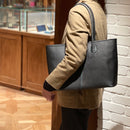 [フレンチカーフ] <br>ロワイヤルMトートバッグ<br>color：ネイビー×ターコイズステッチ×内装ターコイズ