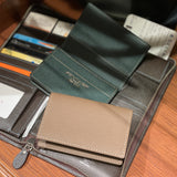 [French calf] <br>Thread gusset card case<br>color: taupe