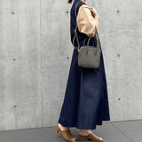 [Shrink leather]<br>postman mini shoulder<br>color: ethane gray