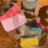 [French calf] <br>compact card case<br>Color: Taupe x Jean Blue
