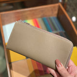 [French calf] <br>L zip long wallet<br>color: taupe
