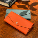 [フレンチカーフ] <br>フラップロングウォレット<br>color：ジーンブルー