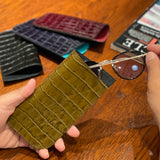 [Croc pattern] <br>glasses case<br>color: khaki