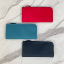 [French calf] <br>L Zip long wallet<br>color: Gene Blue