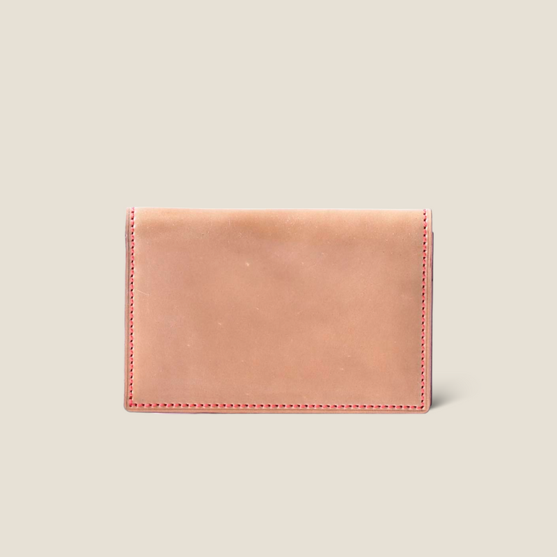 [Gloss Cordovan] <br>Through gachi card case<br>COLOR: Beige x Red [Made to order]