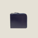 [BOXカーフ] <br>ハーフLジップウォレット<br>color：ネイビー<br>【受注生産】