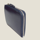 [BOXカーフ] <br>ハーフLジップウォレット<br>color：ネイビー<br>【受注生産】