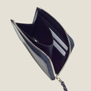 [BOXカーフ] <br>ハーフLジップウォレット<br>color：ネイビー<br>【受注生産】