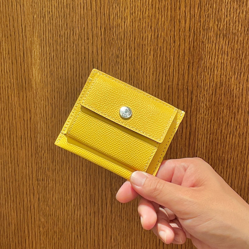 [French calf] <br>Mini -snap wallet<br>color: Yellow