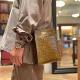 [Croc pattern]<br>Box sacoche L<br>color: khaki