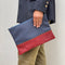 [French calf] <br>Combination clutch bag<br>color: Ink blue x red<br>【Build-to-order manufacturing】