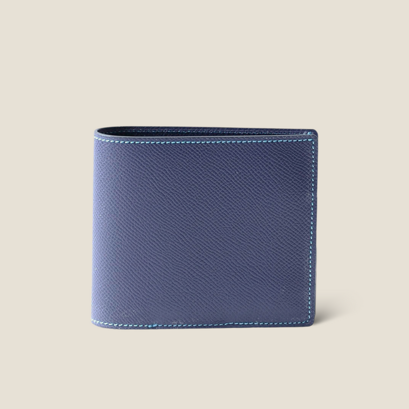 [French calf]<br>International wallet<br>color: Ink blue