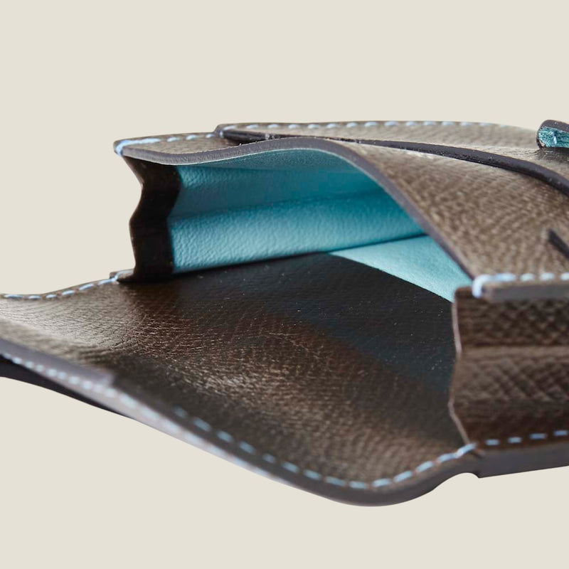 [French calf] <br>Belt card case<br>color: Dark brown