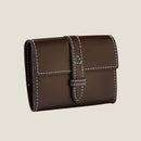 [French calf] <br>Belt card case<br>color: Dark brown