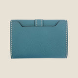 [French calf] <br>belt card case<br>color: Jean blue