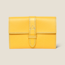[French calf] <br>Belt card case<br>color: Yellow<br>【Build-to-order manufacturing】
