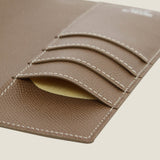 [フレンチカーフ] <br>ポケットサイズ手帳カバー<br>color：トープ