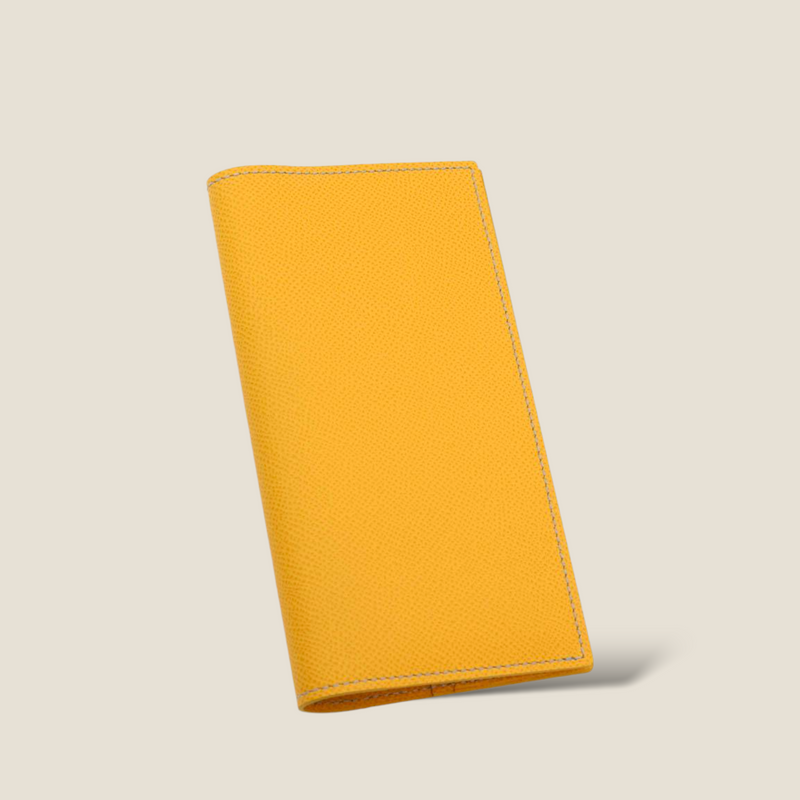 [French calf] <br>Pocket size notebook cover<br>color: Yellow<br>【Build-to-order manufacturing】