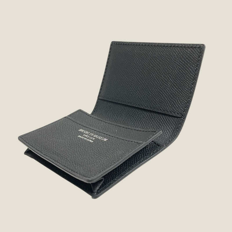 [フレンチカーフ] <br>通しマチカードケース<br>color：ブラック<br>【１０月下旬入荷予定】