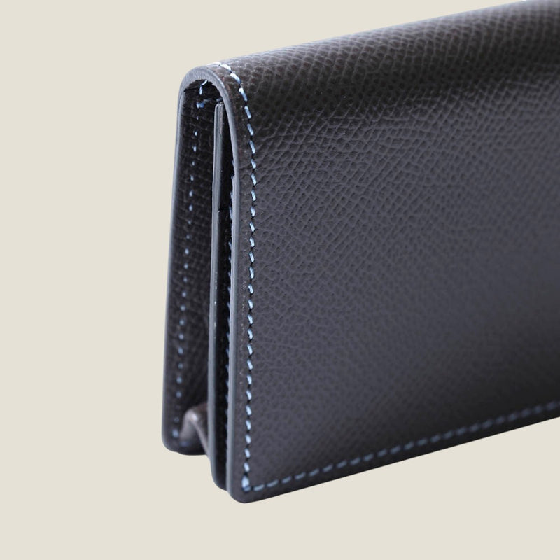 [French calf] <br>Through gachi card case<br>color: Dark brown