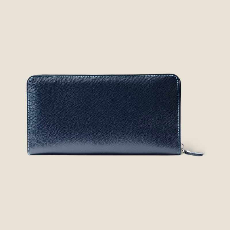 [French calf] <br>passport case <br>color: Navy<br>【Build-to-order manufacturing】